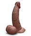b-Vibe B-VIBE SLIPSKIN REALISTIC SILICONE DILDO 6.5 INCH CURVED BROWN