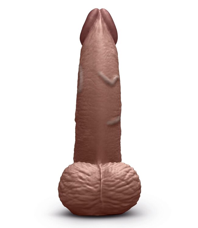 b-Vibe B-VIBE SLIPSKIN REALISTIC SILICONE DILDO 6.5 INCH CURVED BROWN