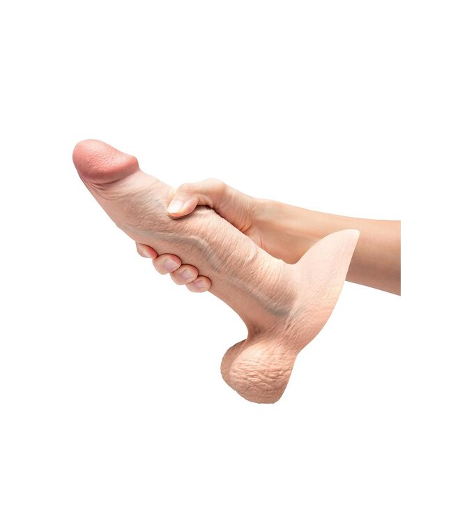 b-Vibe B-VIBE SLIPSKIN REALISTIC SILICONE DILDO 9 INCH GIRTHY CREAM