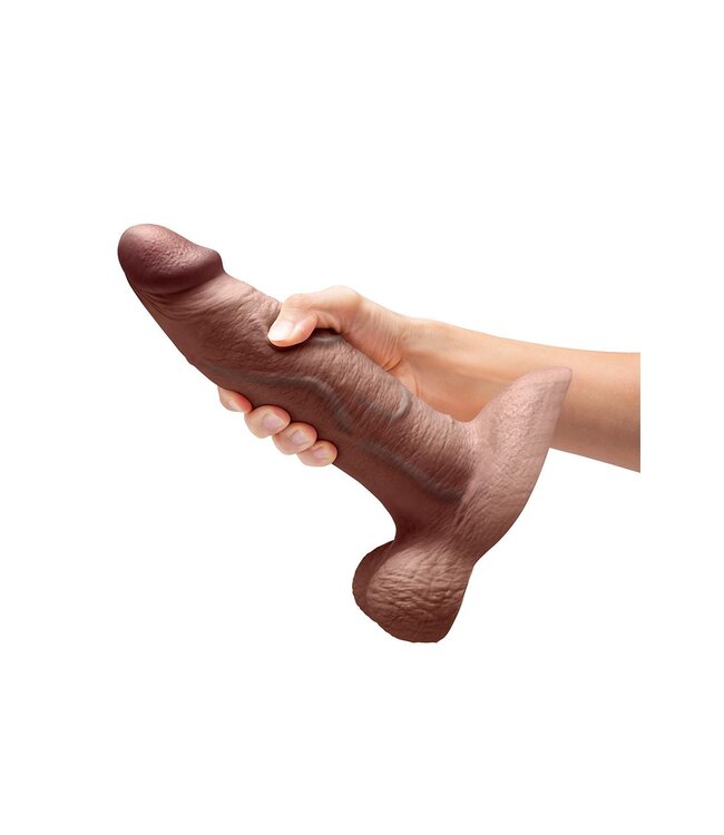 b-Vibe B-VIBE SLIPSKIN REALISTIC SILICONE DILDO 9 INCH GIRTHY BROWN