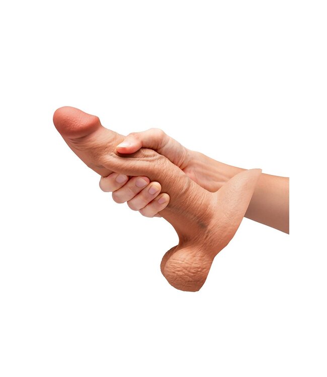 b-Vibe B-VIBE SLIPSKIN REALISTIC SILICONE DILDO 8 INCH GIRTHY MOCHA