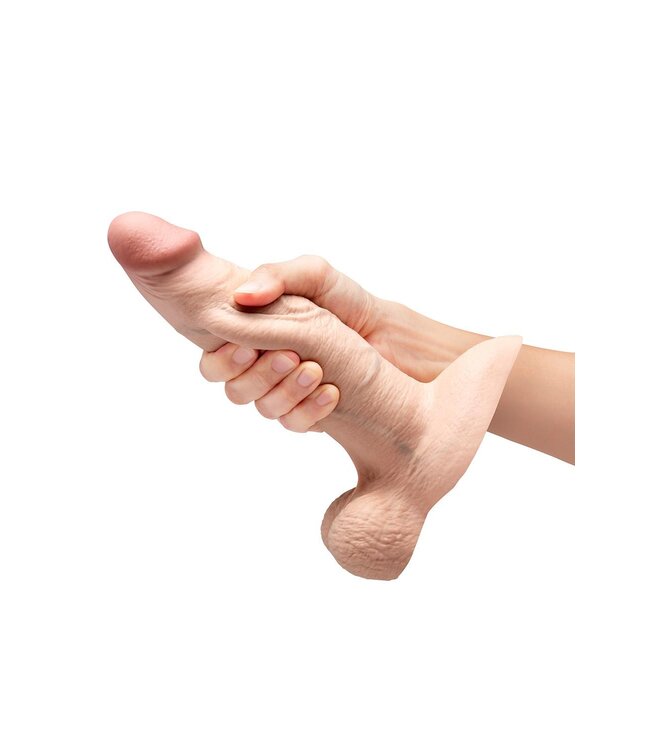 b-Vibe B-VIBE SLIPSKIN REALISTIC SILICONE DILDO 8 INCH GIRTHY CREAM