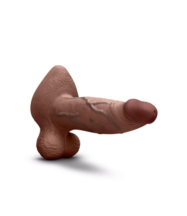 b-Vibe B-VIBE SLIPSKIN REALISTIC SILICONE DILDO 8 INCH GIRTHY BROWN