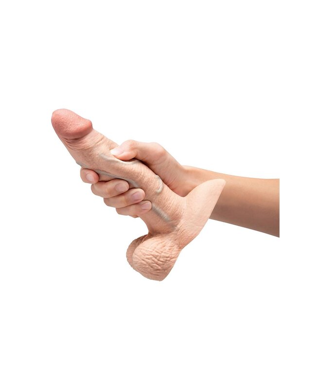 b-Vibe B-VIBE SLIPSKIN REALISTIC SILICONE DILDO 7 INCH GIRTHY CREAM
