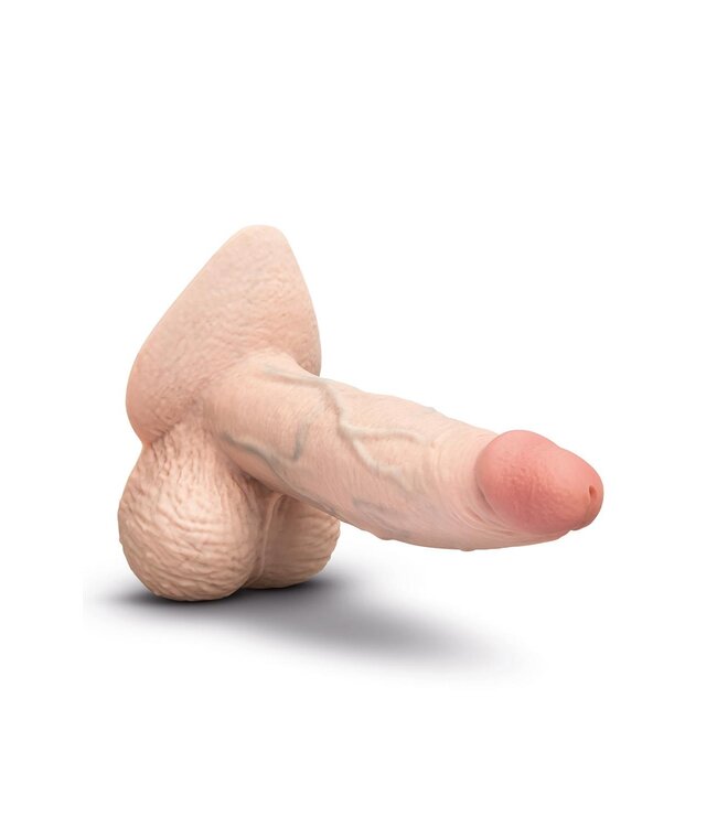 b-Vibe B-VIBE SLIPSKIN REALISTIC SILICONE DILDO 6 INCH GIRTHY CREAM