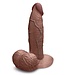 b-Vibe B-VIBE SLIPSKIN REALISTIC SILICONE DILDO 6 INCH GIRTHY BROWN