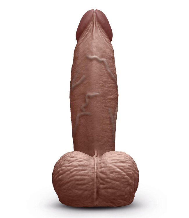 b-Vibe B-VIBE SLIPSKIN REALISTIC SILICONE DILDO 6 INCH GIRTHY BROWN