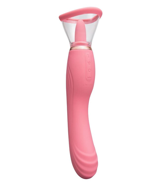 le WAND LE WAND LICK 3-1 DOUBLE ENDED VIBE WITH LICKING TONGUE STIMULATOR