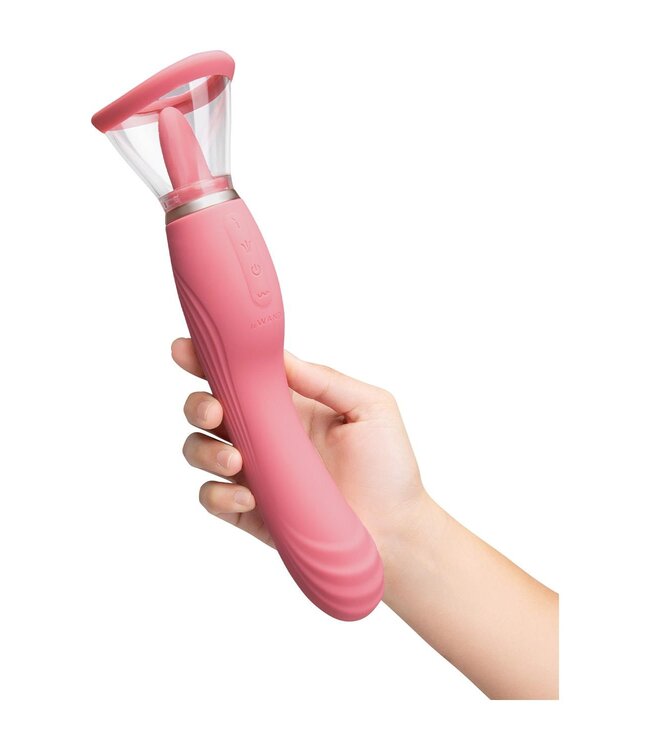 le WAND LE WAND LICK 3-1 DOUBLE ENDED VIBE WITH LICKING TONGUE STIMULATOR