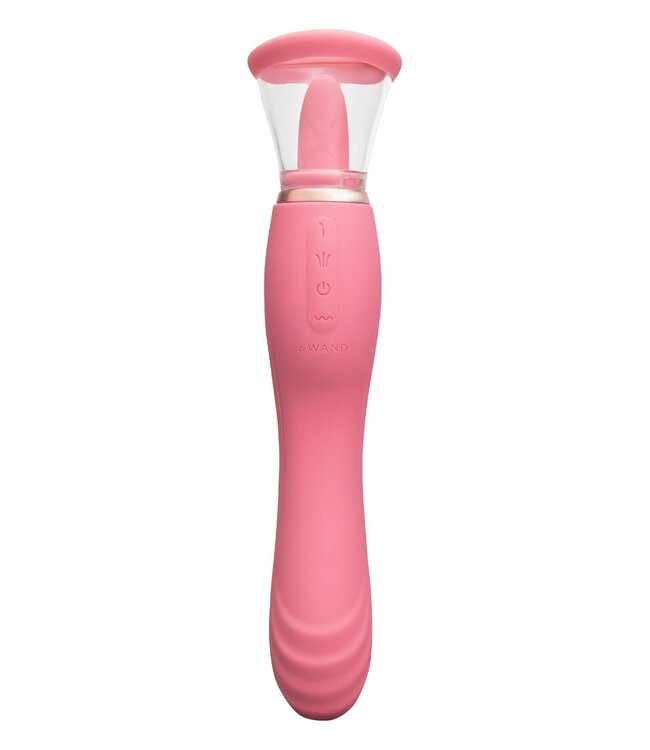 le WAND LE WAND LICK 3-1 DOUBLE ENDED VIBE WITH LICKING TONGUE STIMULATOR