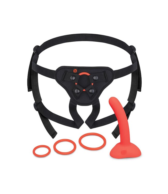 b-Vibe B-VIBE BEGINNERS STRAP-ON HARNESS SET WITH 5 INCH SILICONE DILDO PEG