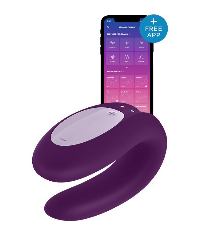 Satisfyer SATISFYER DOUBLE JOY CONNECT APP PURPLE