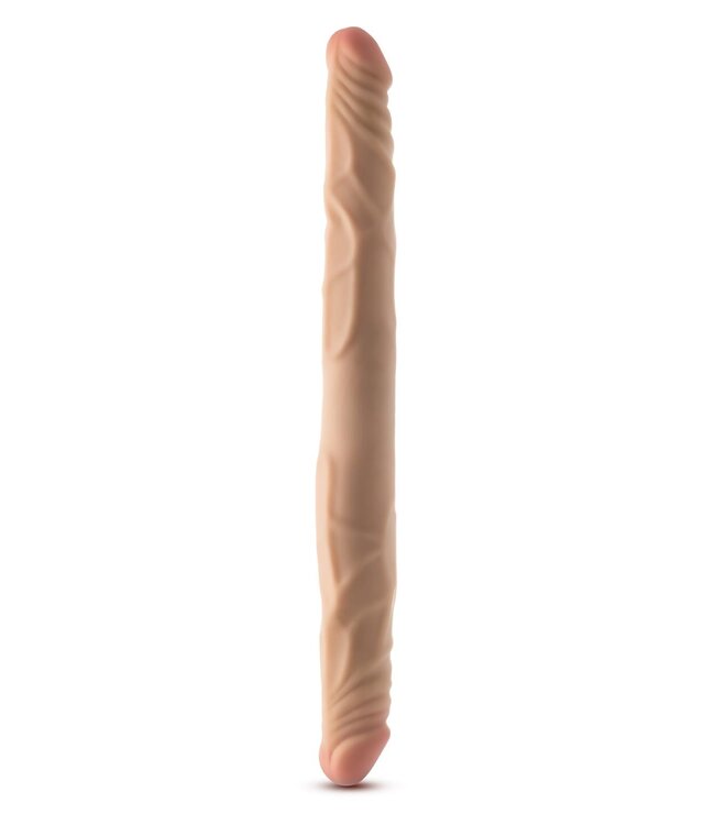 Blush DR. SKIN PLUS 14” POSABLE DOUBLE DONG BEIGE