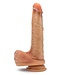 Blush RENAISSANCE DAVINCI 8 INCH SLIDING FORESKIN DILDO WITH SQUEEZABLE BALLS TAN