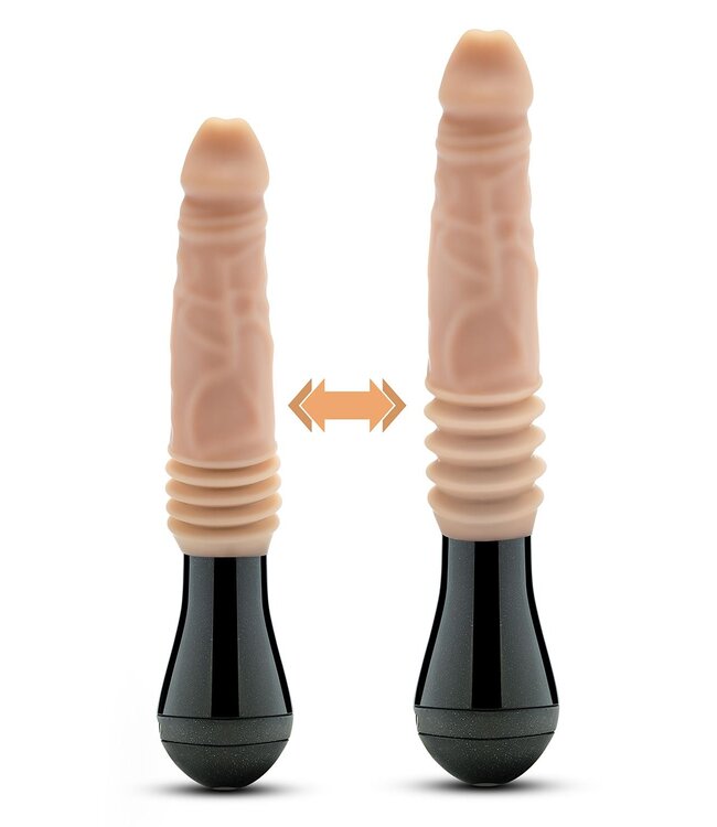 Blush DR. SKIN SILICONE DR. KNIGHT THRUSTING GYRATING VIBRATING DILDO BEIGE