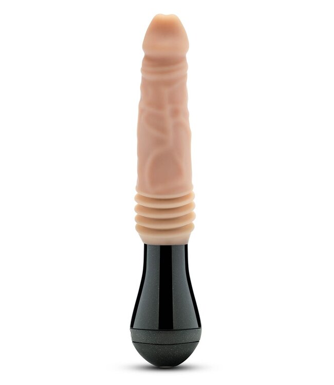 Blush DR. SKIN SILICONE DR. KNIGHT THRUSTING GYRATING VIBRATING DILDO BEIGE