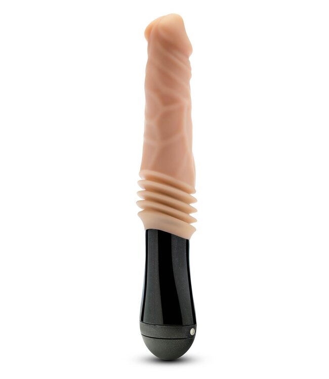 Blush DR. SKIN SILICONE DR. KNIGHT THRUSTING GYRATING VIBRATING DILDO BEIGE