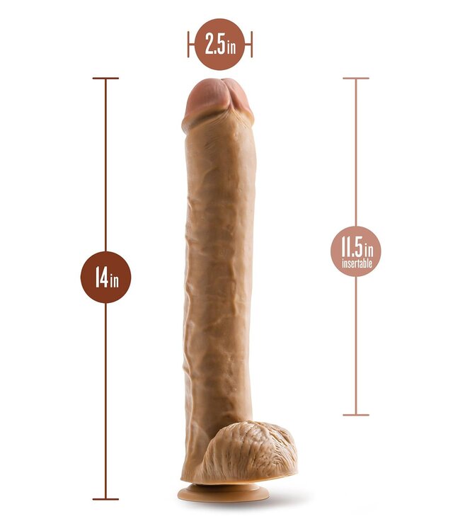Blush DR. SKIN DR. MICHAEL 14 INCH DILDO WITH BALLS TAN