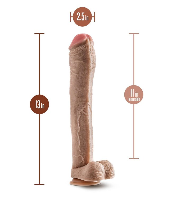 Blush DR. SKIN MR. ED 13 INCH DILDO WITH BALLS BEIGE