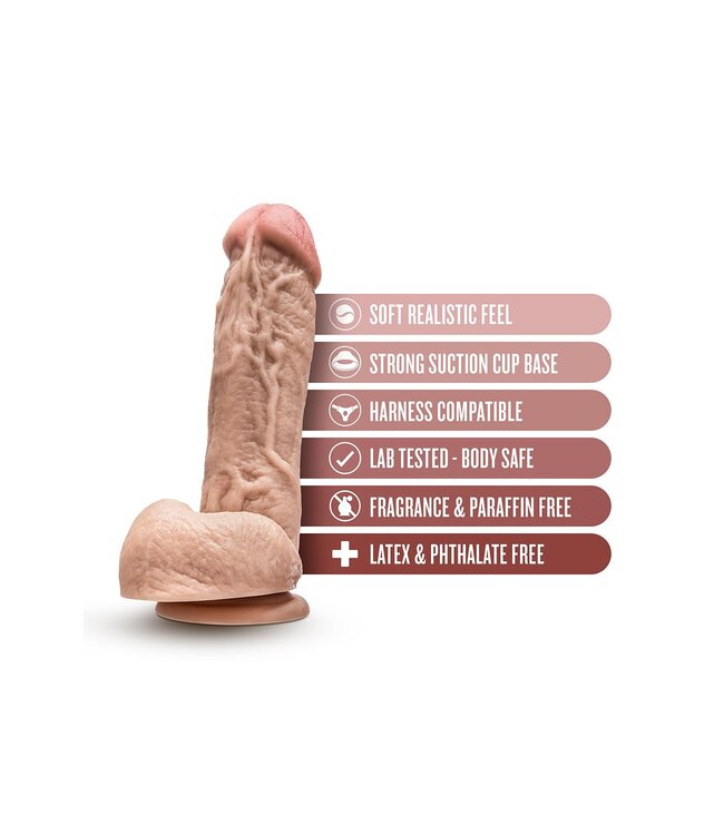 Blush DR. SKIN MR. D 8.5 INCH DILDO WITH BALLS BEIGE