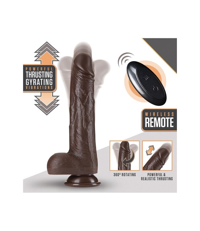 Blush DR. SKIN SILICONE DR. MURPHY 8  INCH THRUSTING DILDO CHOCOLATE