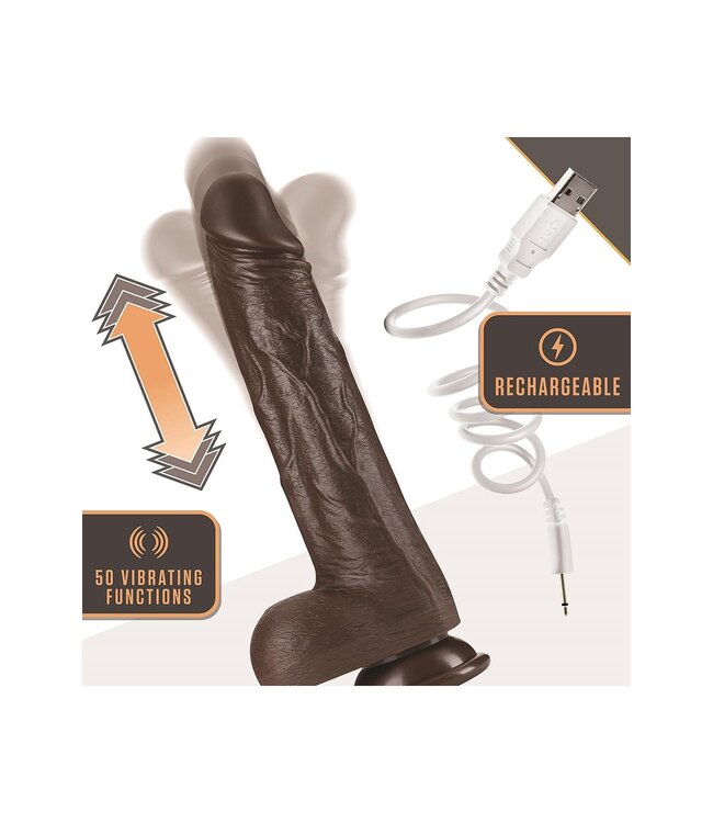 Blush DR. SKIN SILICONE DR. MURPHY 8  INCH THRUSTING DILDO CHOCOLATE