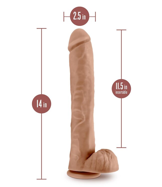 Blush AU NATUREL DADDY 14 INCH DILDO MOCHA