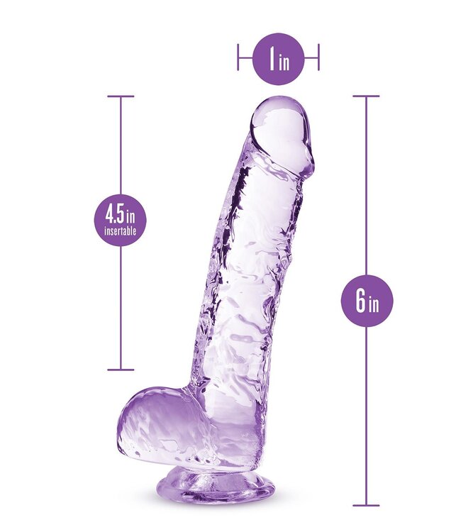 Blush NATURALLY YOURS  6 INCH CRYSTALLINE DILDO  AMETHYST