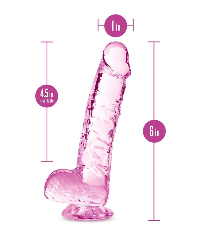 Blush NATURALLY YOURS  6 INCH CRYSTALLINE DILDO  ROSE