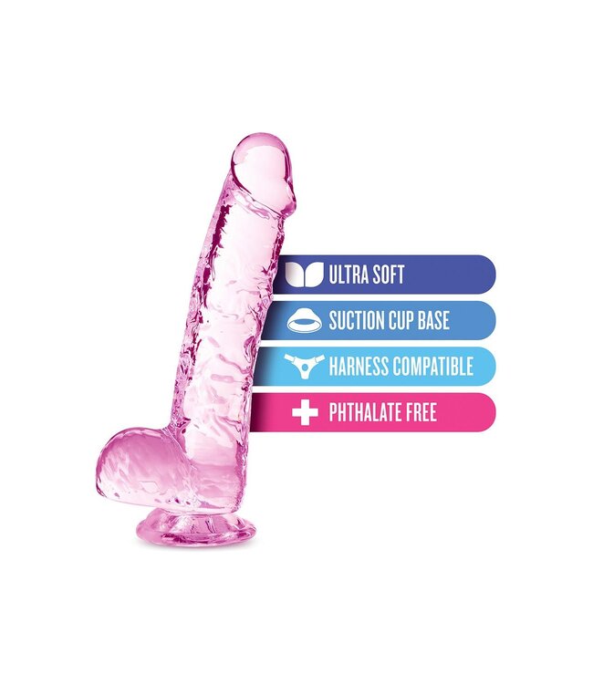 Blush NATURALLY YOURS  6 INCH CRYSTALLINE DILDO  ROSE