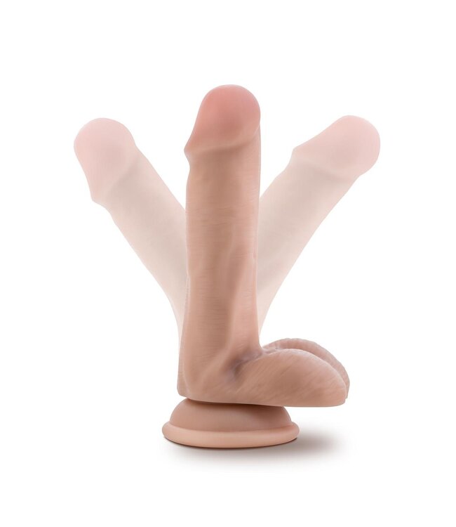Blush DR. SKIN PLUS 6 INCH POSABLE DILDO WITH BALLS  VANILLA
