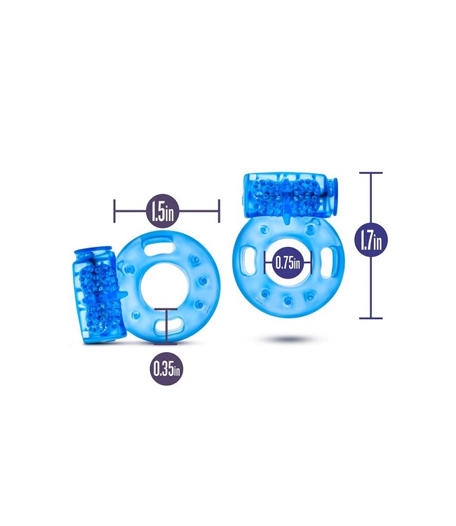 Blush STAY HARD REUSABLE COCK RING BLUE