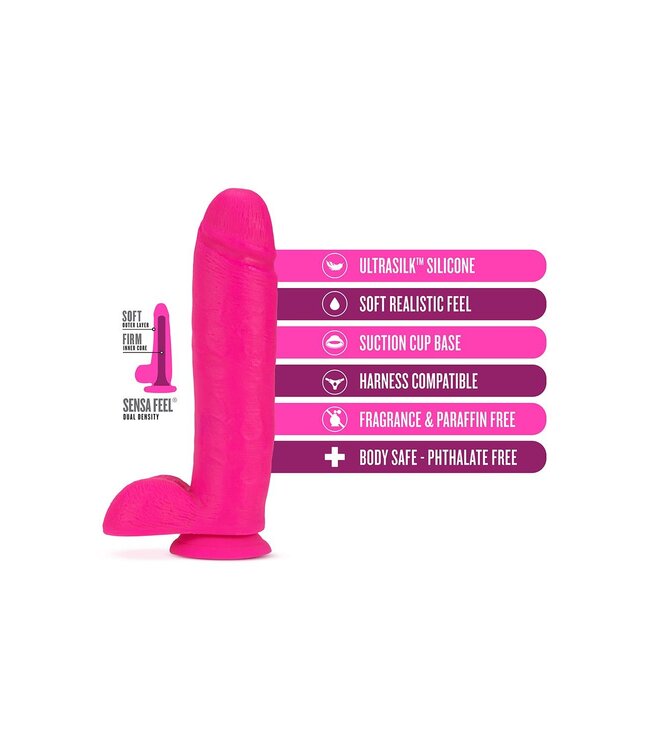 Blush NEO ELITE 10INCH COCK WITH BALLS NEON PINK