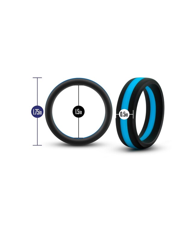 Blush PERFORMANCE SILICONE GO PRO COCK RING BLACK/BLUE