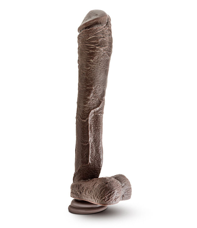 Blush DR. SKIN MR. ED 13 INCH DILDO WITH BALLS  CHOCOLATE
