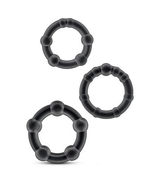Blush STAY HARD BEADED COCKRINGS BLACK