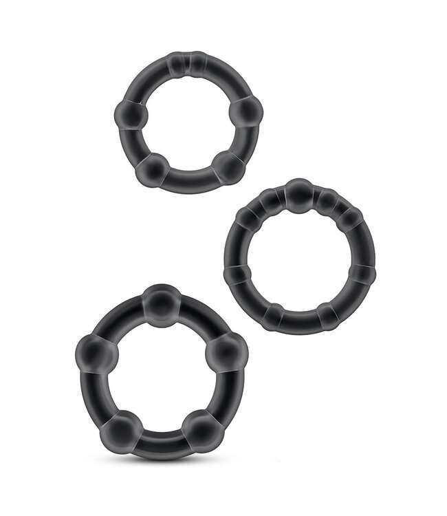 Blush STAY HARD BEADED COCKRINGS BLACK