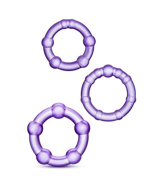 Blush STAY HARD BEADED COCKRINGS PURPLE
