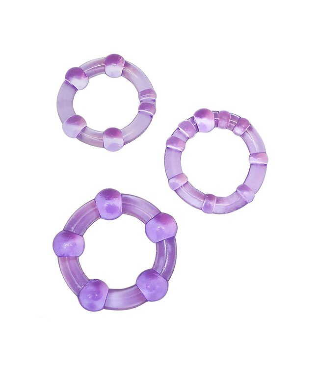 Blush STAY HARD BEADED COCKRINGS PURPLE