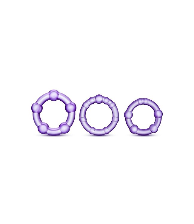Blush STAY HARD BEADED COCKRINGS PURPLE