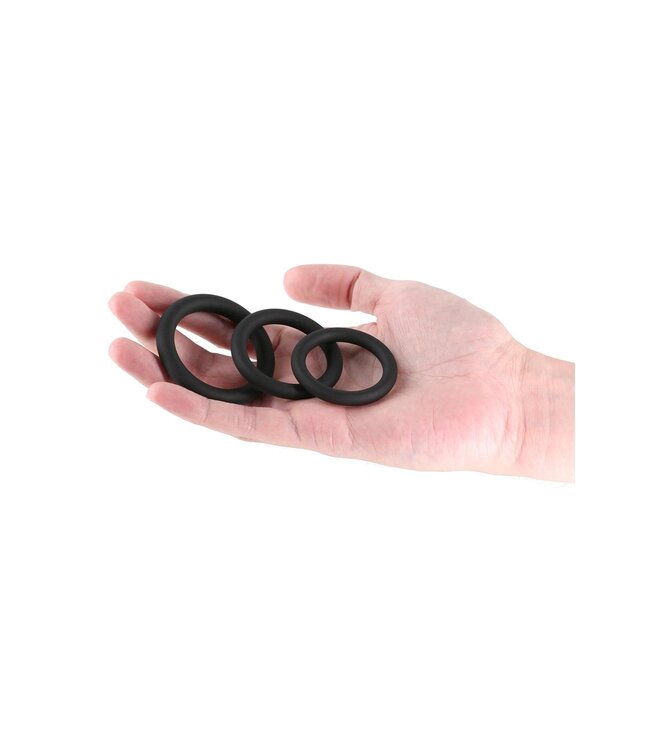 NS Novelties RENEGADE 3PC SLIM RINGS BLACK