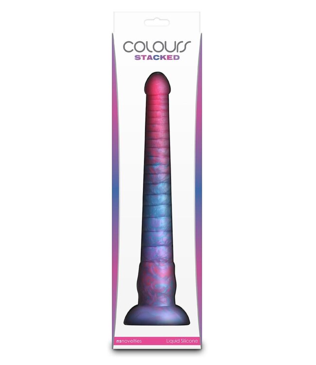 NS Novelties COLOURS STACKED 12 INCH DILDO PINK/BLUE