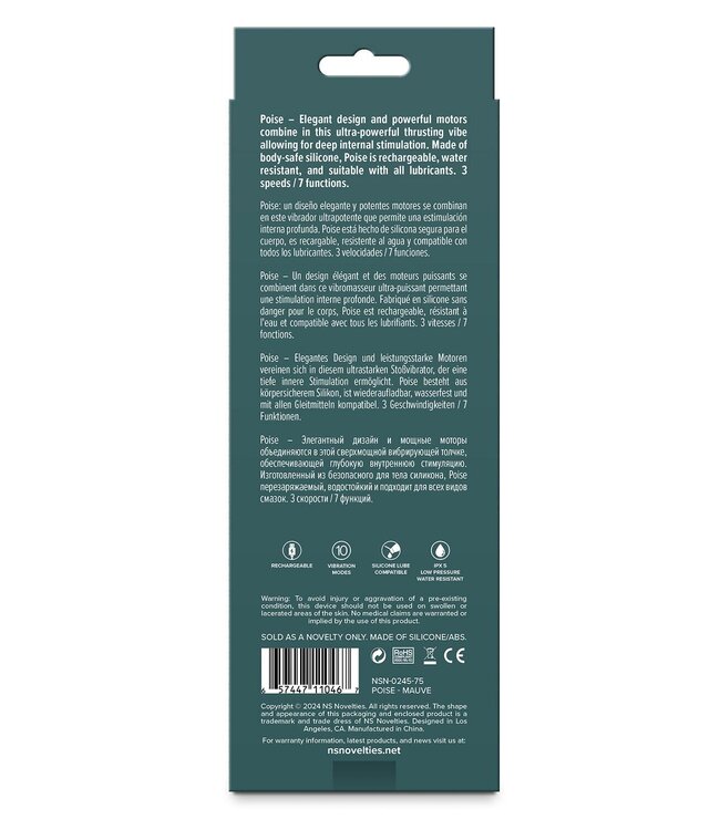 NS Novelties LUST-N-DREAMS POISE MAUVE