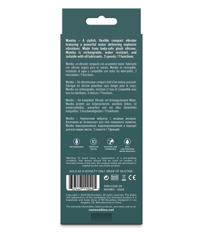 NS Novelties LUST-N-DREAMS MAMBO SAGE