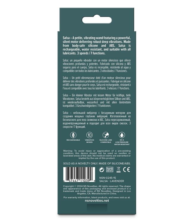 NS Novelties LUST-N-DREAMS SALSA LAVENDER