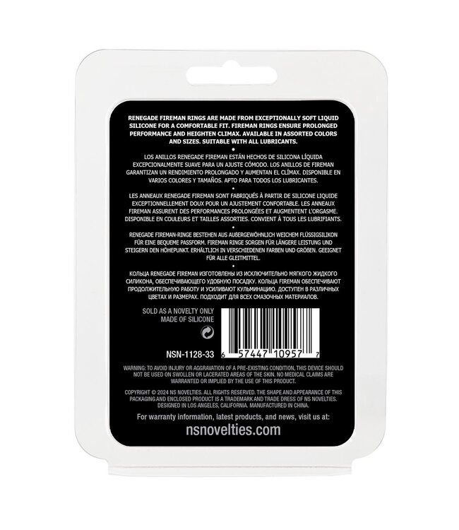 NS Novelties RENEGADE FIREMAN RING LARGE BLACK