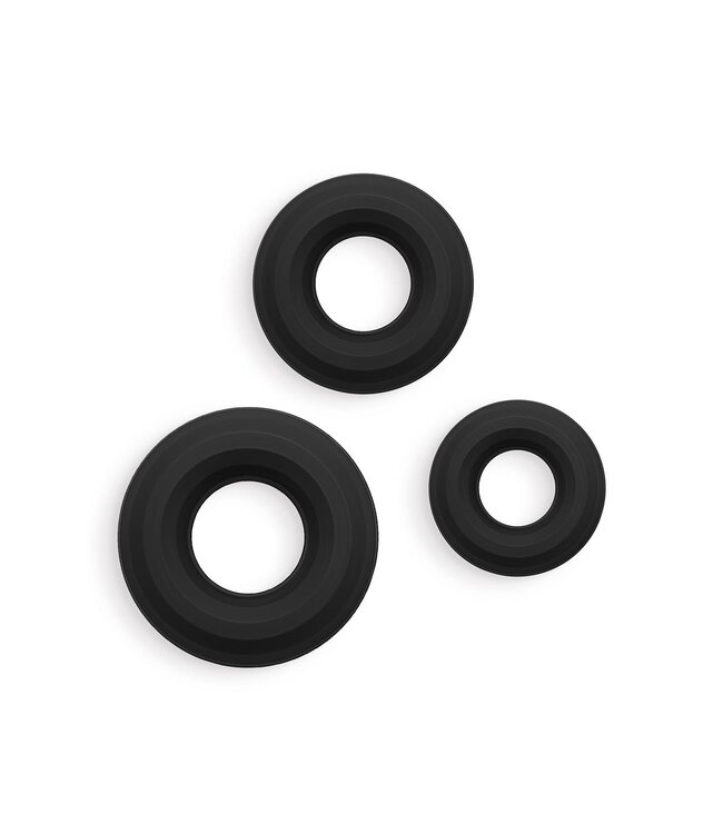 NS Novelties RENEGADE 3PC FIREMAN RINGS BLACK