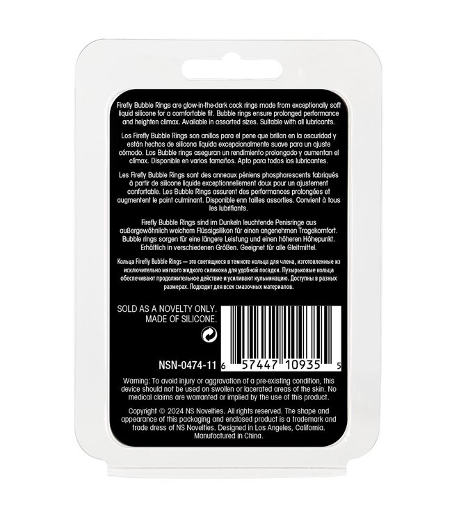 NS Novelties FIREFLY BUBBLE RING SMALL WHITE
