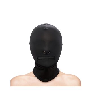 NS Novelties FETISH & FASHION ZIPPERED MOUTH HOOD BLACK