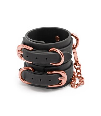 NS Novelties BONDAGE COUTURE WRIST CUFFS BLACK